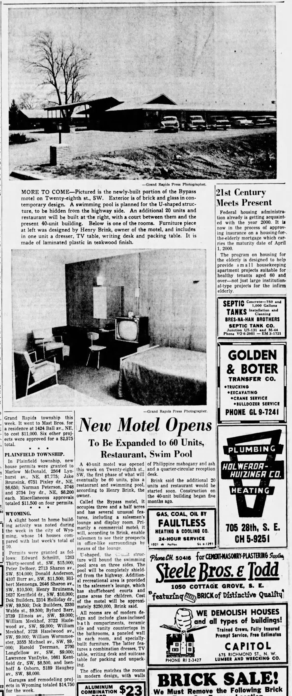 LaGrand Motel (MoLa Grande Motel, Grandmark Lodging, Red Carpet Inn, By-Pass Motel) - Apr 25 1959 Article